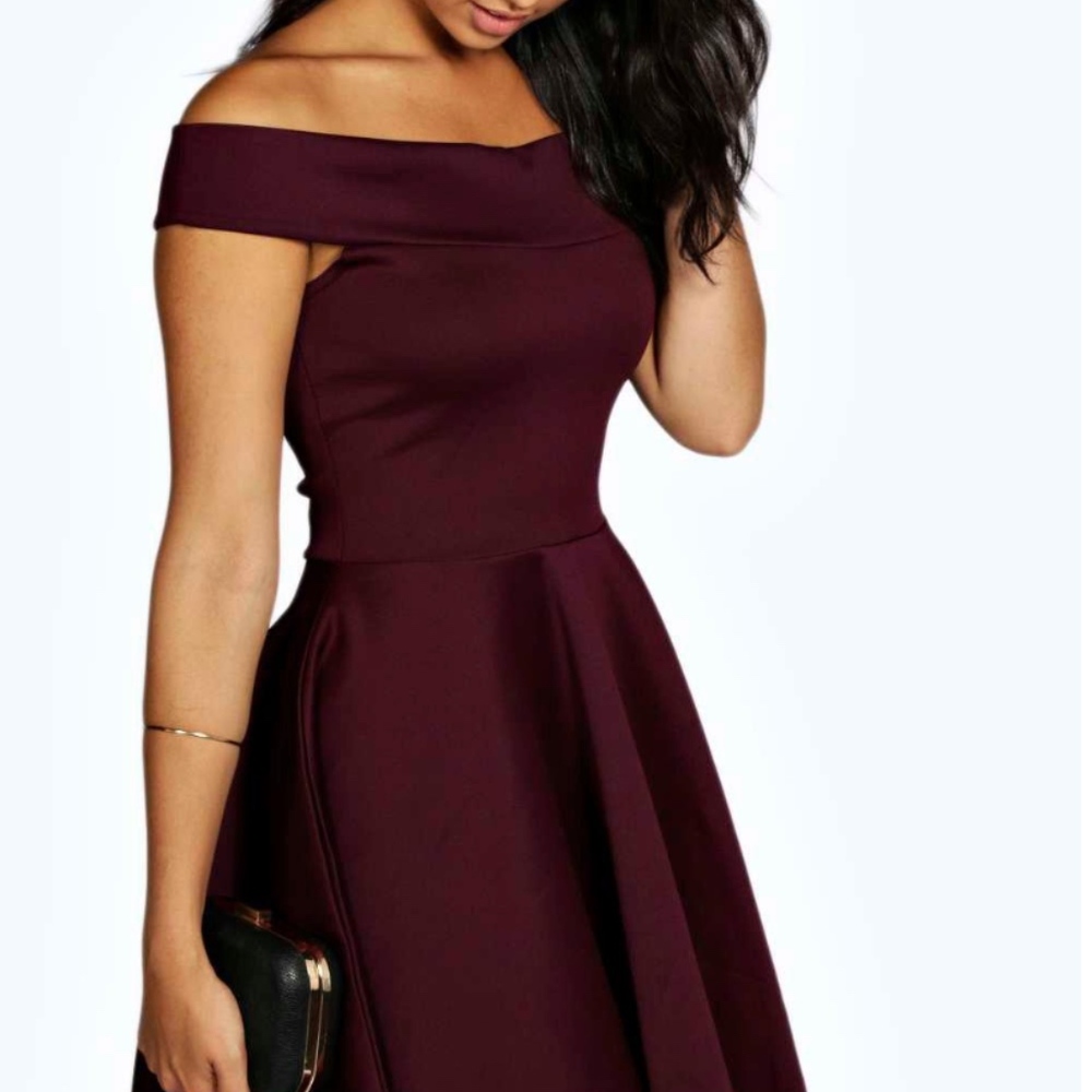 Boohoo off the shoulder dress